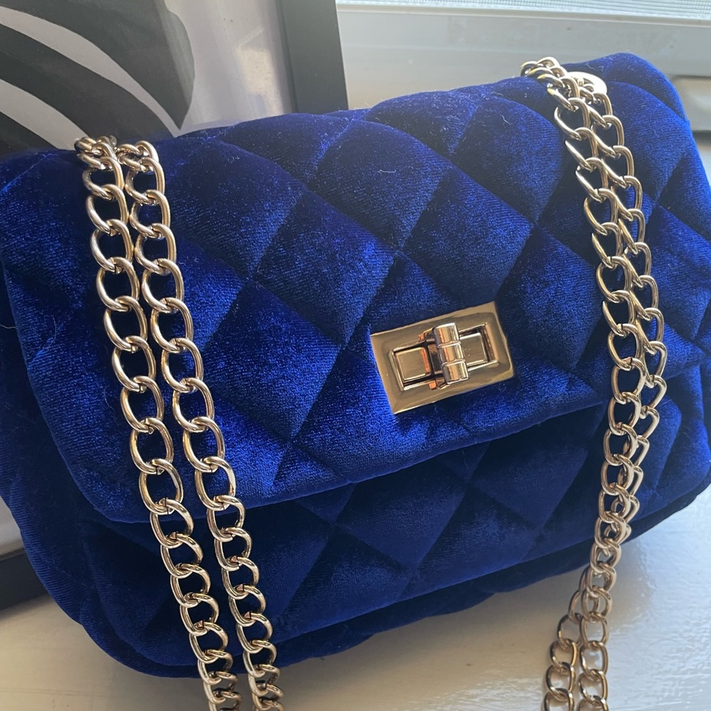 Royal Blue Velvet Mini Purse